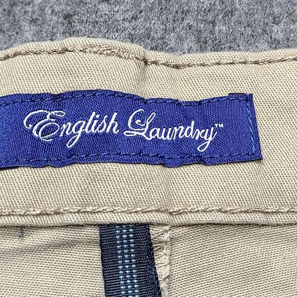 English Laundry Shorts Mens 40 Khaki Tan Flat Front 9 Inch Inseam Stretch Casual - Picture 5 of 9